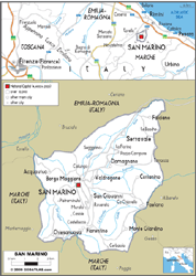 San Marino Road Wall Map