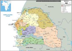 Senegal Political Wall Map