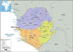 Sierra Leone Political Wall Map