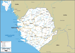 Sierra Leone Road Wall Map