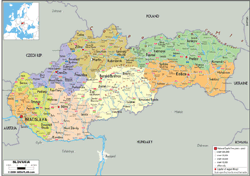 Slovakia Political Wall Map
