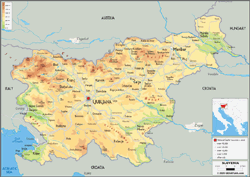 Slovenia Physical Wall Map