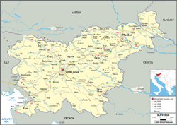 Slovenia Political Wall Map