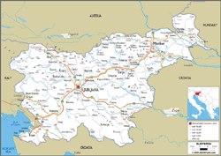 Slovenia Road Wall Map