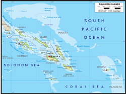 Solomon Physical Wall Map