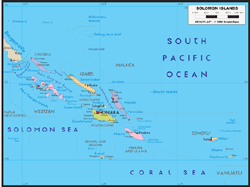 Solomon Political Wall Map