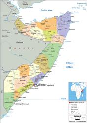 Somalia Political Wall Map