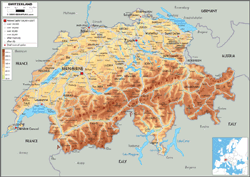 Switzerland Physical Wall Map