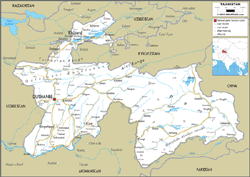 Tajikistan Road Wall Map