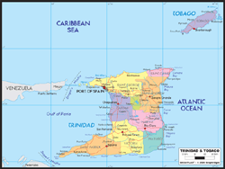 Trinidad Political Wall Map