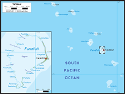 Tuvalu Physical Wall Map