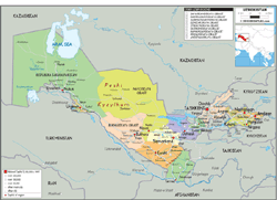 Uzbekistan Political Wall Map