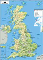 Uk Physical Wall Map