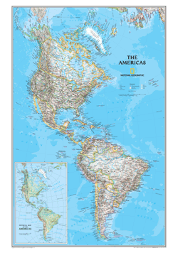 The Americas Political Wall Map