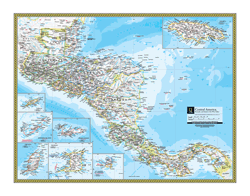 Central America Wall Map