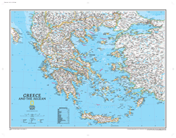 Greece Political Wall Map