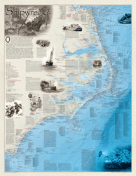 North Carolina Shipwrecks Wall Map