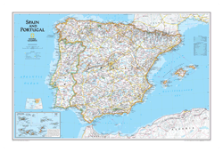 Spain / Portugal Political Wall Map