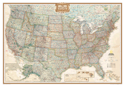 US Executive Wall Map (Antique Tones)