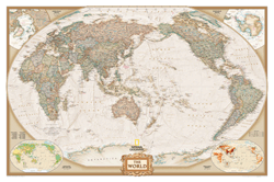 World Executive Pacific Centered Wall Map