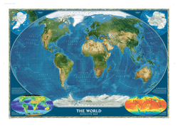 World Satellite Wall Map