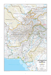 Afghanistan And Pakistan Political Wall Map