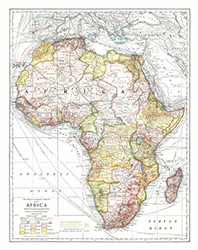 Africa 1909 Wall Map