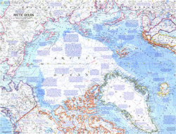 Arctic Ocean Wall Map 1971