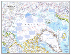 Arctic Ocean Wall Map 1983