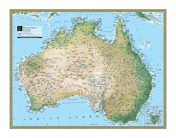 Australia Physical Wall Map