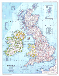 British Isles 1979 Wall Map