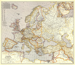 Europe 1943 Wall Map