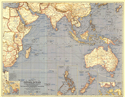 Indian Ocean 1941 Wall Map