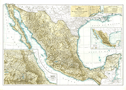 Mexico 1916 Wall Map