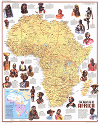 People of Africa 1971 Wall Map