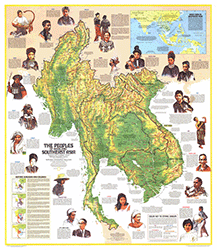 People of Southeast Asia 1971 Wall Map