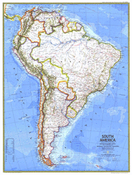 South America 1972 Wall Map