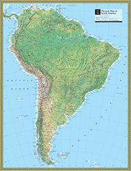 South America Physical Wall Map