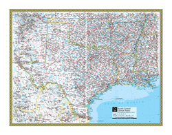 South Central US Wall Map