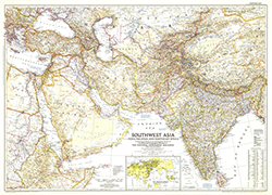 Southwest Asia 1952 Wall Map