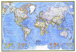 The Political World 1975 Wall Map