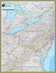 US Middle Atlantic Wall Map