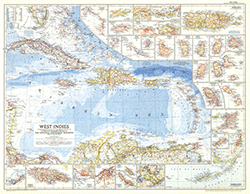 West Indies 1962 Wall Map