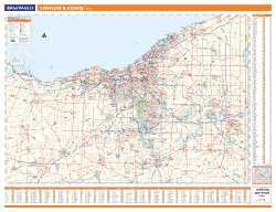 Cleveland, OH Vicinity Wall Map