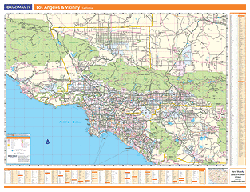Los Angeles, CA Vicinity Wall Map