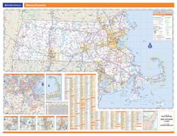 Massachusetts Wall Map