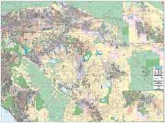 San Bernardino - Riverside Wall Map