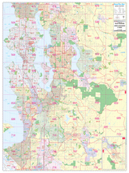 Seattle, WA Wall Map