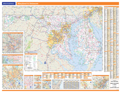 Delaware/Maryland Wall Map