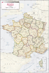 France Antique Wall Map